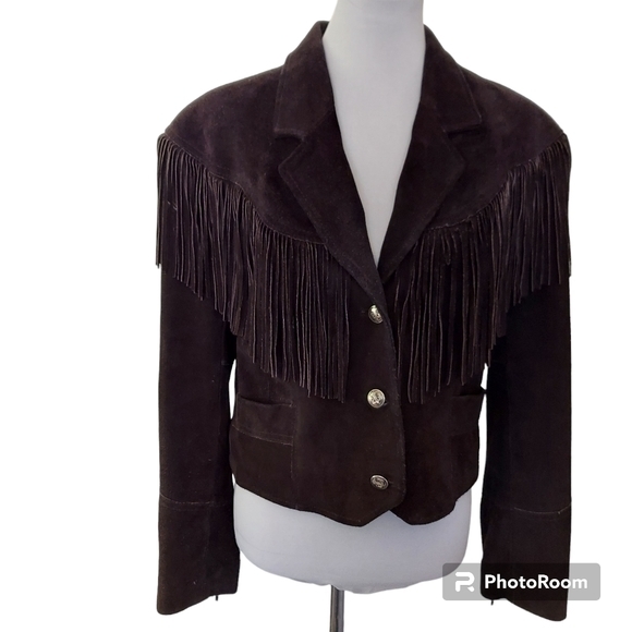 Pioneer Wear Jackets & Blazers - Pioneer Wear Black Suede Fringe‎ Jacket